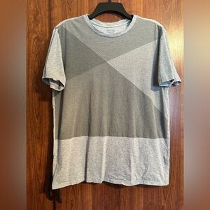 Vince Men T Shirt Geometric Gray Short Sleeve Lightweight Crewneck Large L